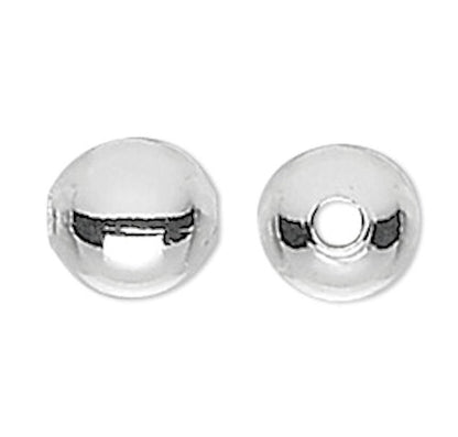 Silver Plated Brass 4mm Round Smooth Spacer Beads 0.8mm Hole (1000 pc)