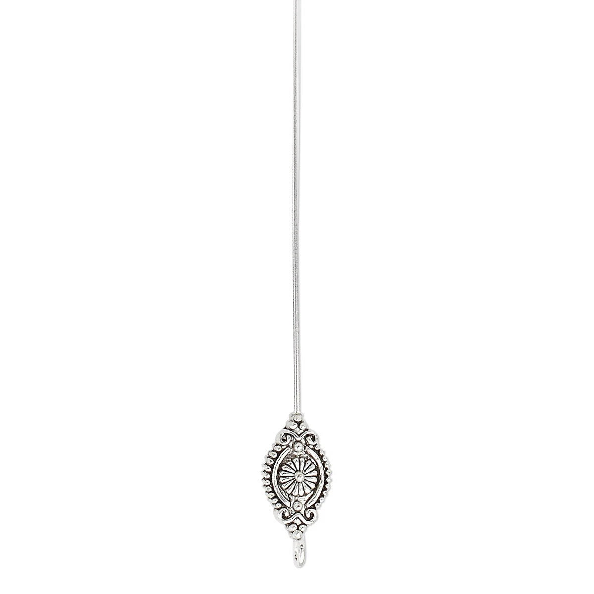 Antiqued Silver Pewter Head Pins with Loop, 17x10mm Head, 3-3.5 inch, 18 Gauge, 4 pcs