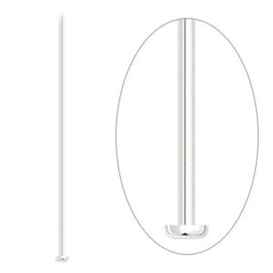 Head Pins, Silver Plated Brass, 2-1/2 inch, 21 Gauge, 144 pcs