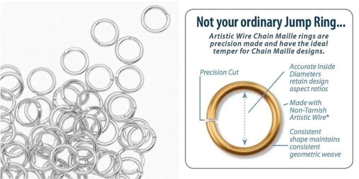 Artistic Wire Silver Chain Maille Jump Rings, 20 Gauge, 3.18mm ID, 560 pcs