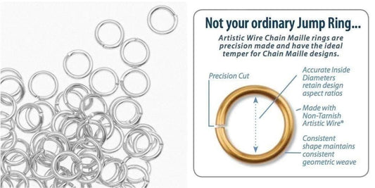 Artistic Wire Silver Chain Maille Jump Rings, 20 Gauge, 3.18mm ID, 560 pcs
