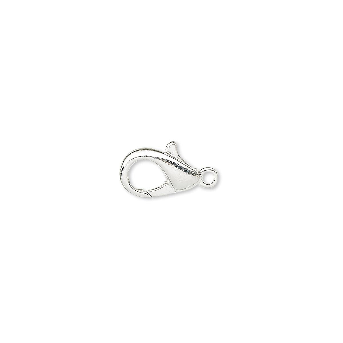 Silver Plated Pewter Lobster Claw Clasps with Closed Loop, 10x6mm - Pack of 100