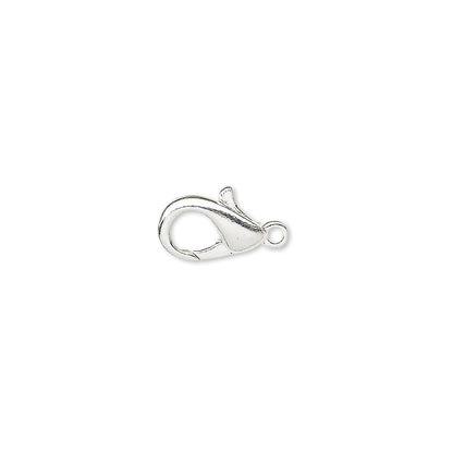 Silver Plated Pewter Lobster Claw Clasps with Closed Loop, 10x6mm - Pack of 100