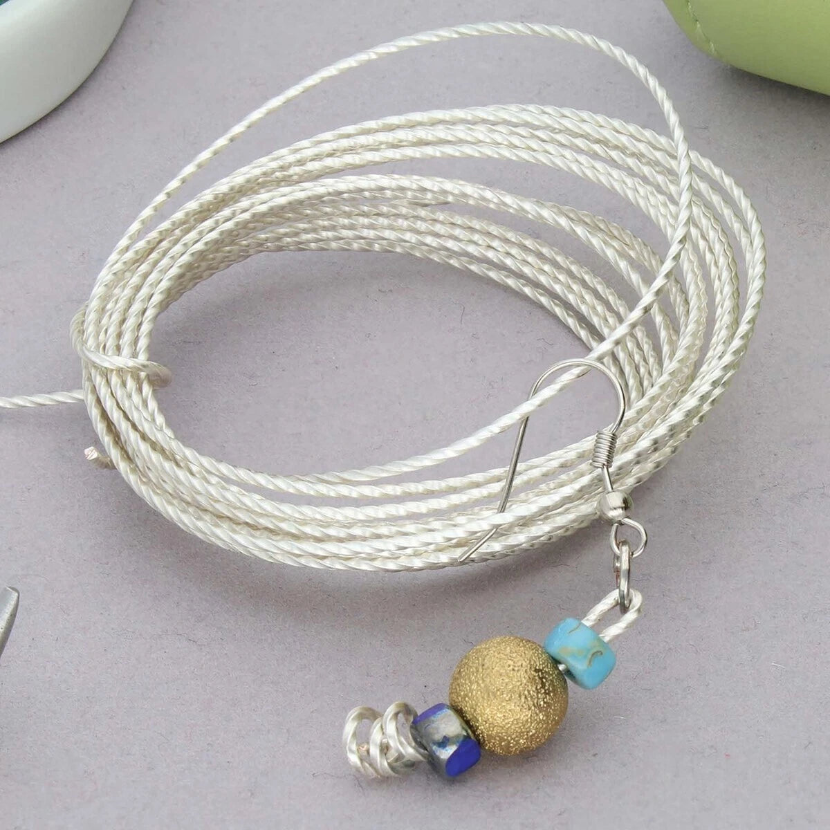 Silver Plated Twisted Square Non-Tarnish Copper Wire, 21 Gauge (0.72mm), 15 Feet