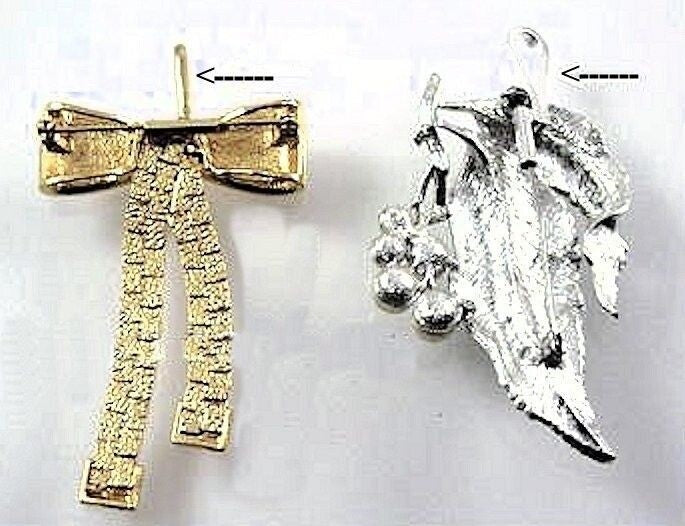 BeadSmith Brass Brooch Pin Converter with Bail, Horizontal or Vertical
