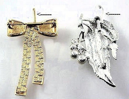 BeadSmith Brass Brooch Pin Converter with Bail, Horizontal or Vertical