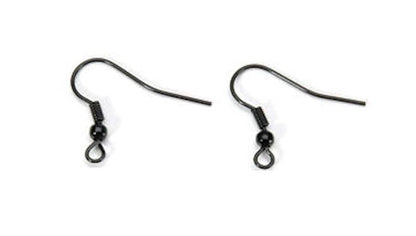 French Fishhook Ear Wires with Ball & Coil, 19x20mm, 20 pcs