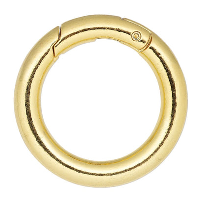 Large Gold Plated Steel Carabiner-Style Hinged Bail Clasp, 37mm, 2 pcs