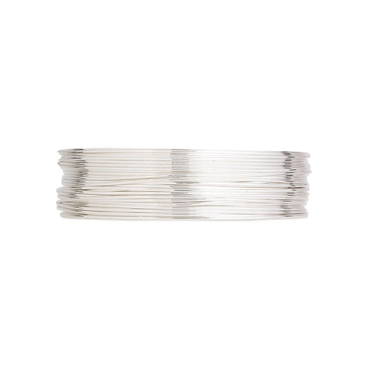 Argentium Sterling Silver Half Hard Round Wire, 26 Gauge, 5 Feet