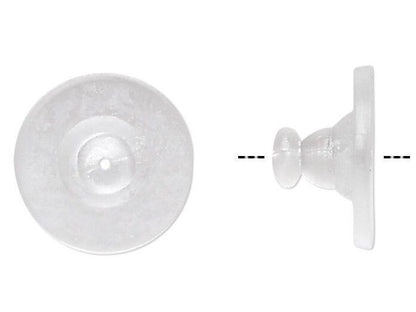 Clear Rubber Hypoallergenic 11x6mm Earring Backs (Earnuts), No Latex
