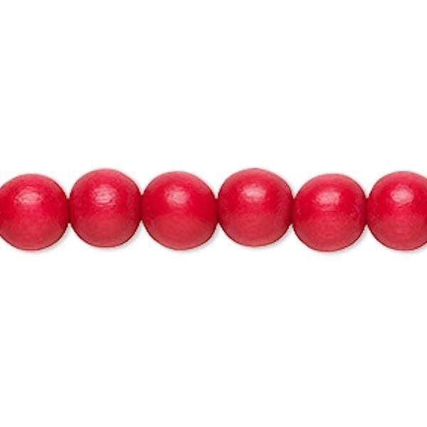 Dyed & Waxed Wood Round Beads 7-8mm - 2 Strands (approx. 108 pcs)