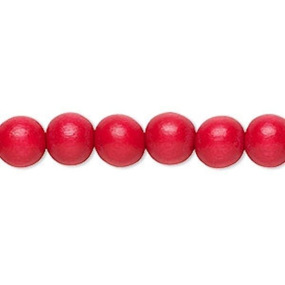 Dyed & Waxed Wood Round Beads 7-8mm - 2 Strands (approx. 108 pcs)