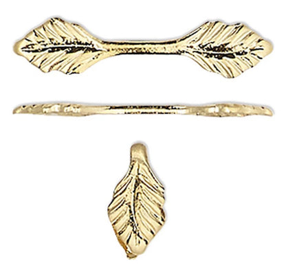 Gold Plated Brass Fold-Over Glue-On Leaf Bail 12.5x3mm - 100 pcs