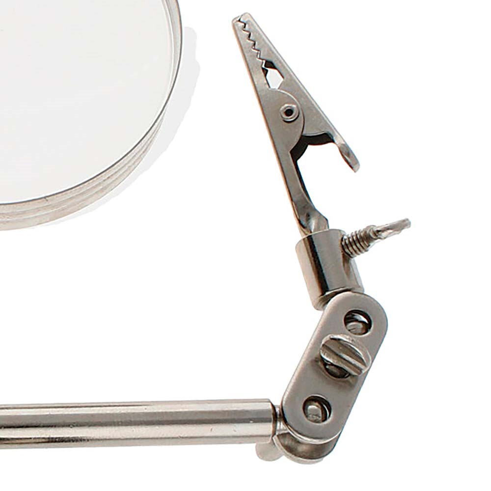 Third Hand Magnifier with Alligator Clips, 4X Lens, Weighted Base