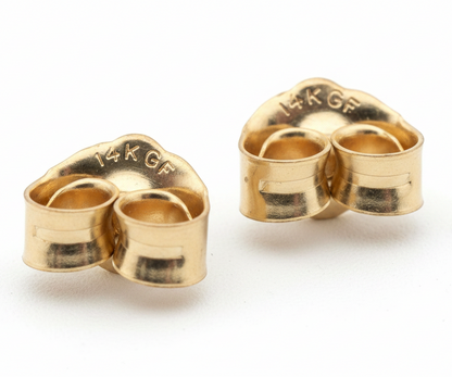 14KT Gold Medium Weight Earnut Earring Backs 3x5x5mm — 1 Pair