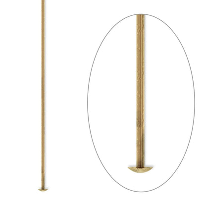 Antiqued Gold-Plated Brass Head Pins, 2 inch, 21 Gauge, 100 pcs