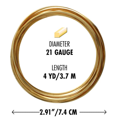 Non-Tarnish Gold Plated Copper Square Wire, 21 Gauge (0.72mm), 4 Yards