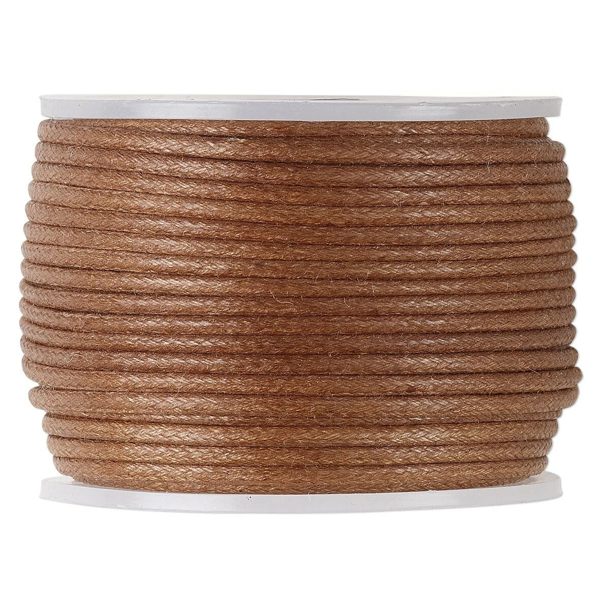 Light Brown Waxed Cotton Beading Cord, 2mm, 100 Meters - 1 Spool