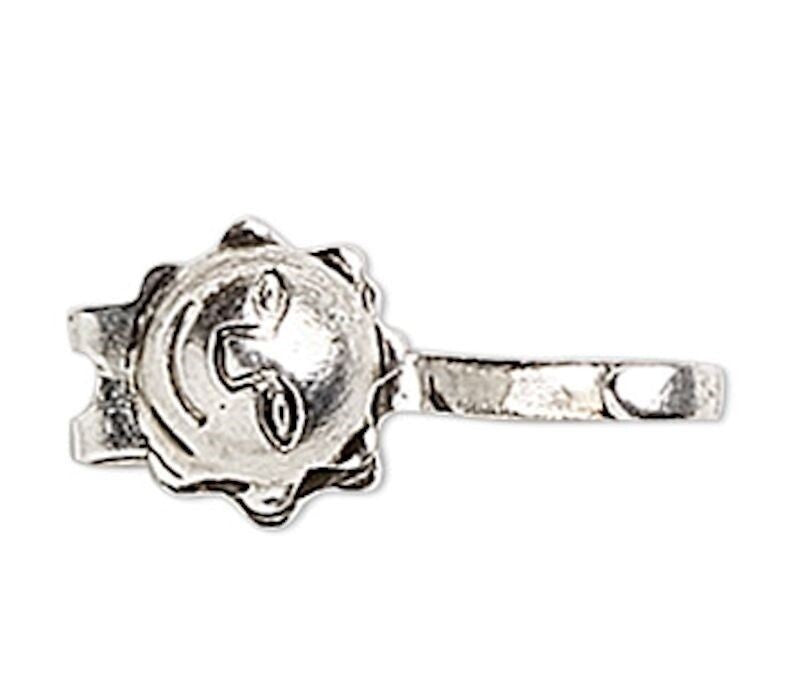 Antiqued Silver Plated Brass Sun Bead Tips 9x5mm – 100 pcs