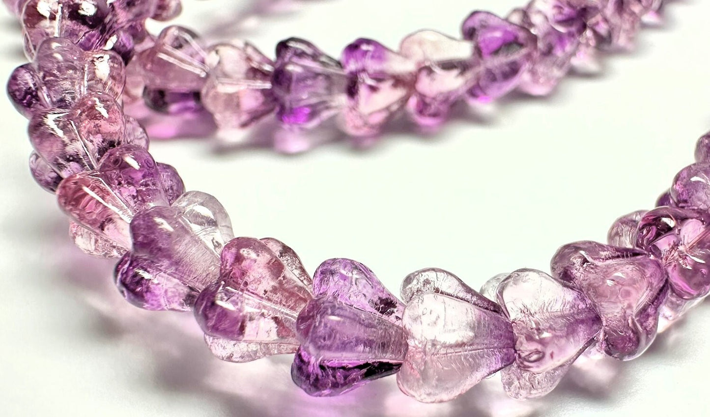 Ultra Amethyst Czech Glass Baby Bell Flower Beads 6x4mm, 50 pcs
