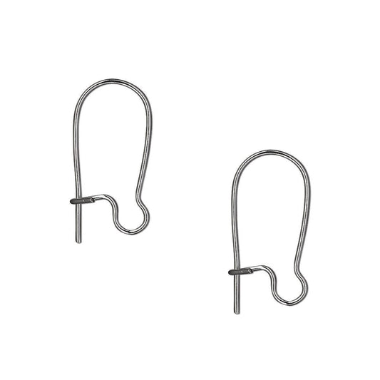 Gunmetal Plated Brass Kidney Ear Wires, 18mm, 21 Gauge, 100 pcs
