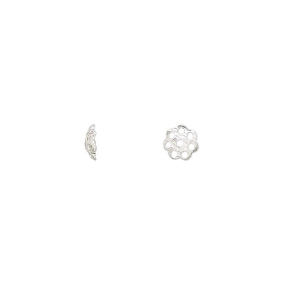 Filigree Scalloped Bead Caps, Silver Plated Brass, 6x1mm, 500 pcs