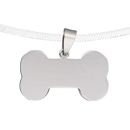 Stainless Steel Dog Bone Blank Pendant with Bail, 32x19mm