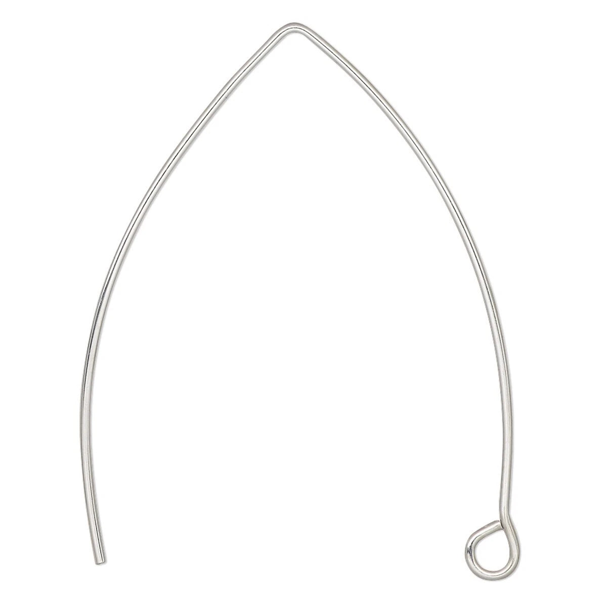 Stainless Steel Marquise Ear Wires, 19 Gauge, 40mm (approx. 1-9/16 inch), 10 Pairs
