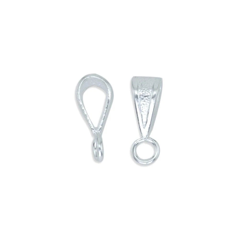 Beadalon Silver-Plated Brass Textured Fancy Slide-On Pendant Bails, 10mm, 10 pcs
