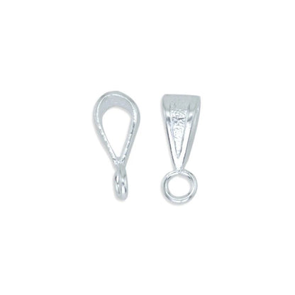 Beadalon Silver-Plated Brass Textured Fancy Slide-On Pendant Bails, 10mm, 10 pcs