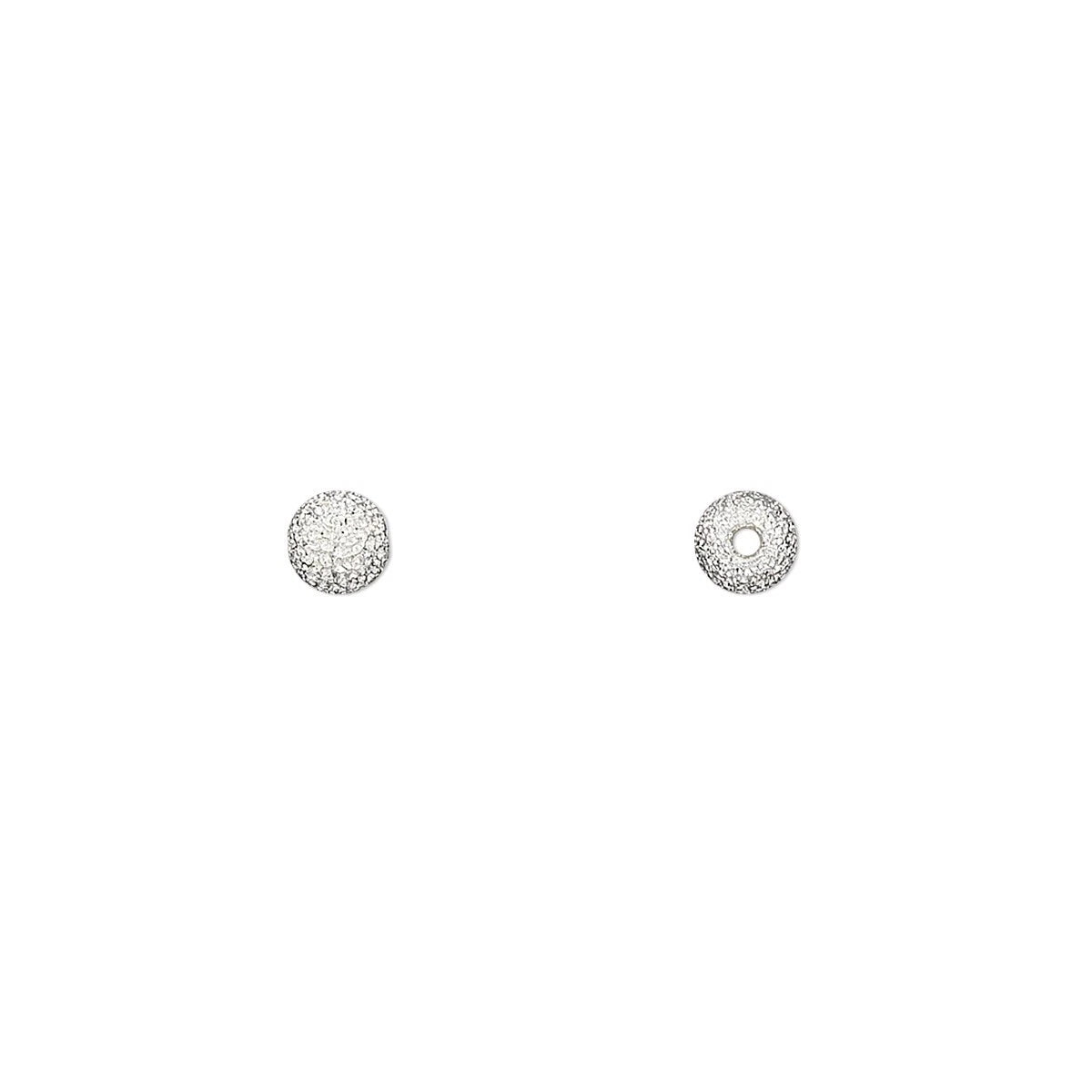Silver Plated Brass Stardust Round Beads, 4mm, 24 pcs