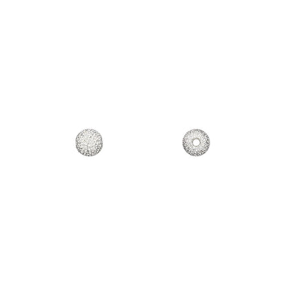 Silver Plated Brass Stardust Round Beads, 4mm, 24 pcs