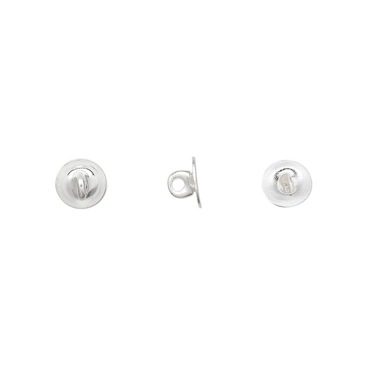 Brass Bond-On Button Backs with Loop 6mm or 10mm - 100 pcs