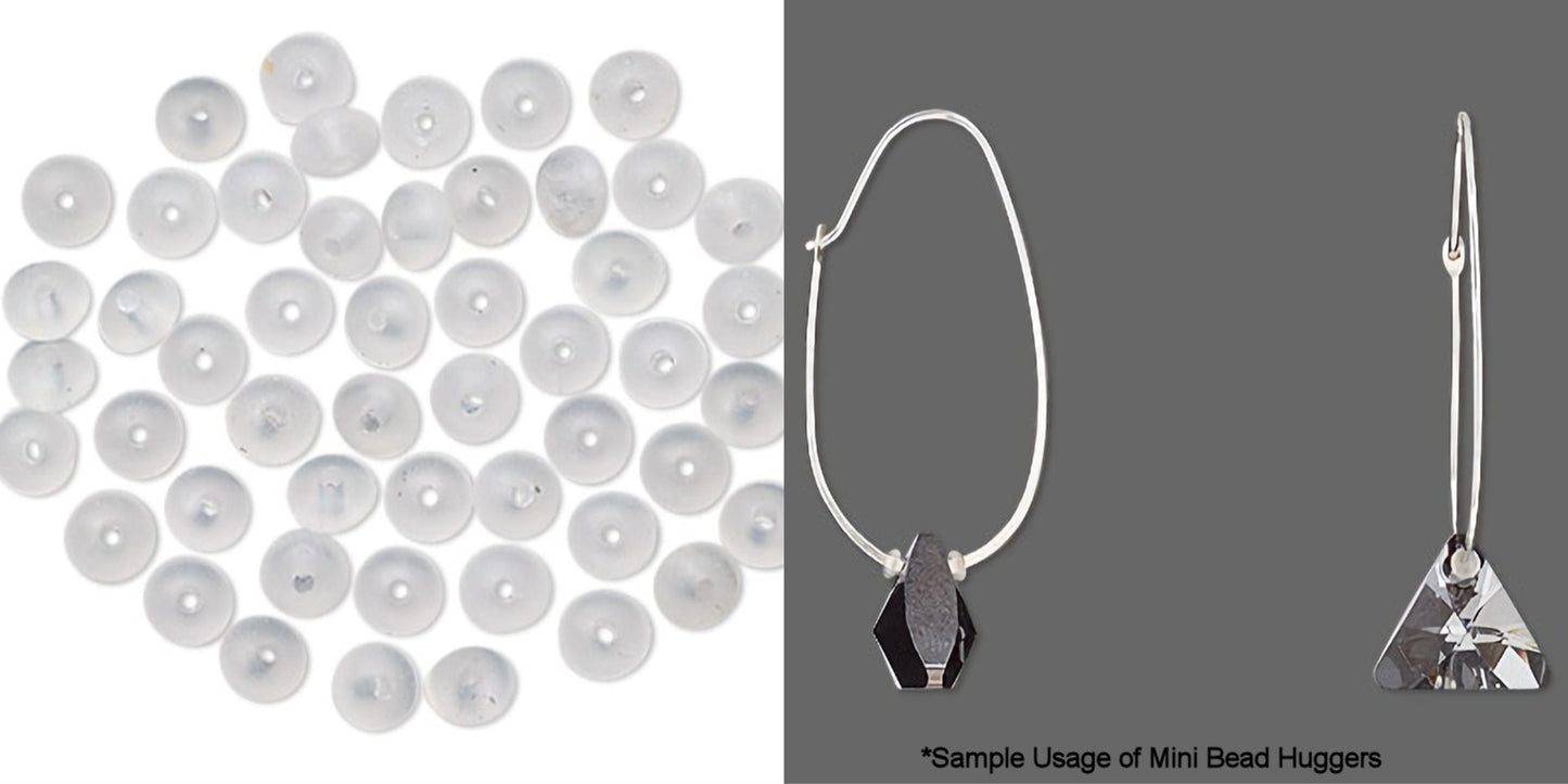 Bead Huggers Silicone Cushion Spacers, Clear, 1.5x0.5mm, 50 pcs