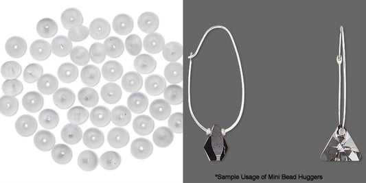 Bead Huggers Silicone Cushion Spacers, Clear, 1.5x0.5mm, 50 pcs