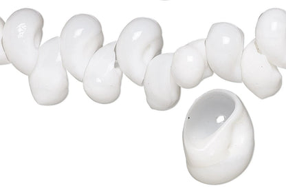 Natural White Moon Sea Shell Beads, 13x8–22x13mm, 1 Strand (approx. 40–68)