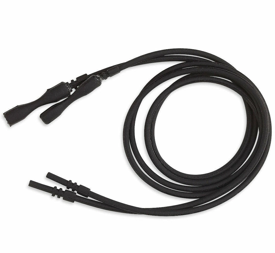 Necklace Cord, 4 Black Soft Silicone Rubber 16" Long 2mm Thick with Clasp