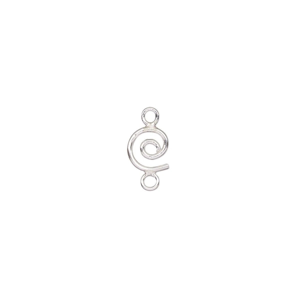 Sterling Silver Round Swirl Earring Link Connectors, 12x6mm, 2 pcs