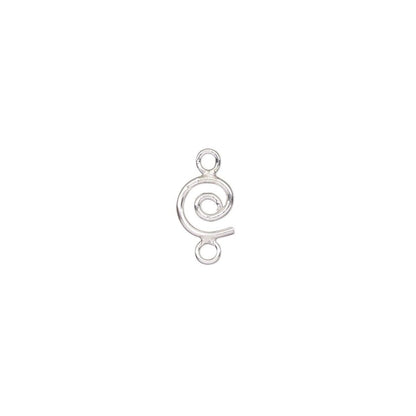Sterling Silver Round Swirl Earring Link Connectors, 12x6mm, 2 pcs