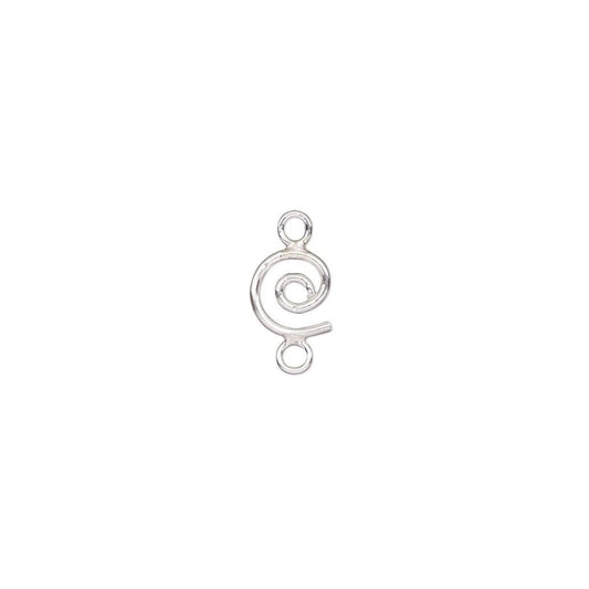 Sterling Silver Round Swirl Earring Link Connectors, 12x6mm, 2 pcs