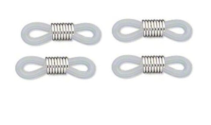 Eyeglass Holders, Clear Rubber with Adjustable Silver Coil, 20x5mm