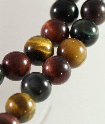 Beads, Tiger's Eye (Heated) Multi-Color 6mm Round, 1 Strand (approx. 67 pcs)