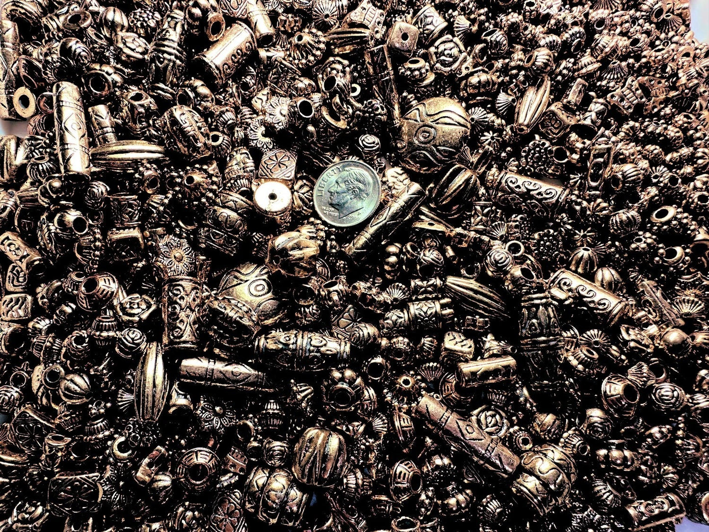 Aztec Bead Mix, Antiqued Copper Acrylic, 250g (approx. 1300 pcs)