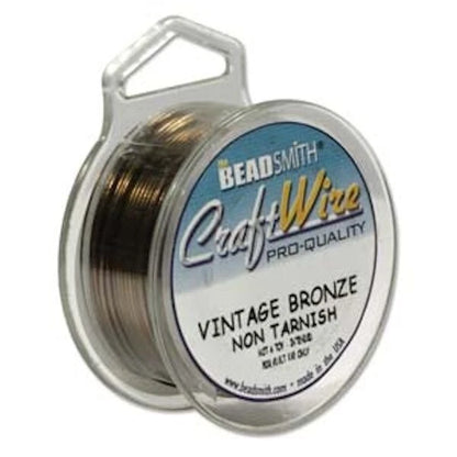 Beadsmith Vintage Bronze Round Wrapping Wire, 26 Gauge (0.40mm), 30 yd