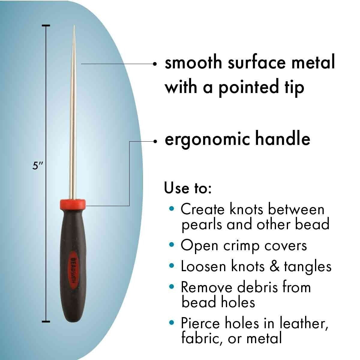 BeadSmith Ergonomic Knotting Awl, Fine Tip