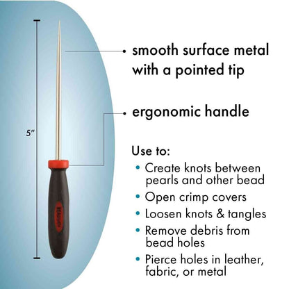 BeadSmith Ergonomic Knotting Awl, Fine Tip