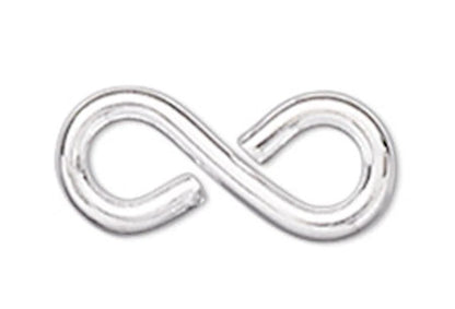 Silver Plated Brass Figure 8 Link Connectors, 7x3mm 20 Gauge - Pack of 100