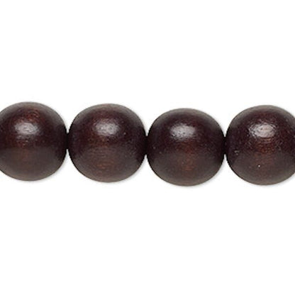 Cheesewood Round Beads, Dyed & Waxed, 11-12mm, 2 Strands, Approx. 70 Beads