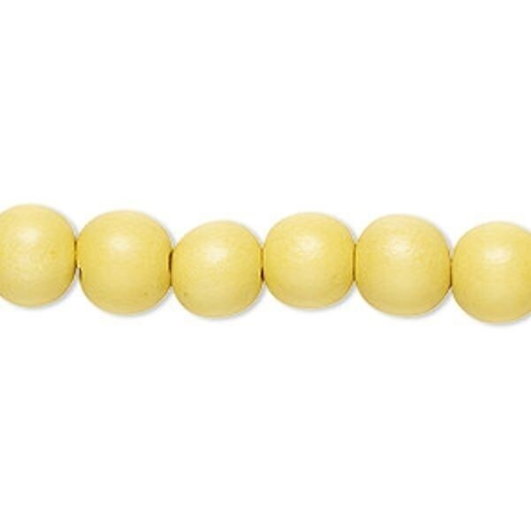 Dyed & Waxed Wood Round Beads 7-8mm - 2 Strands (approx. 108 pcs)