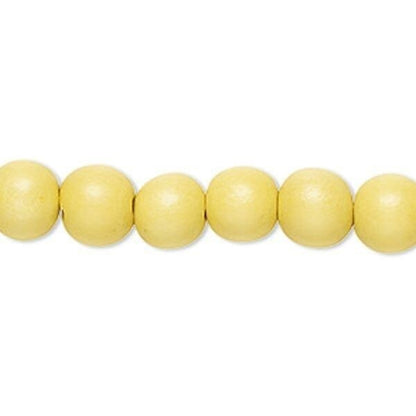 Dyed & Waxed Wood Round Beads 7-8mm - 2 Strands (approx. 108 pcs)